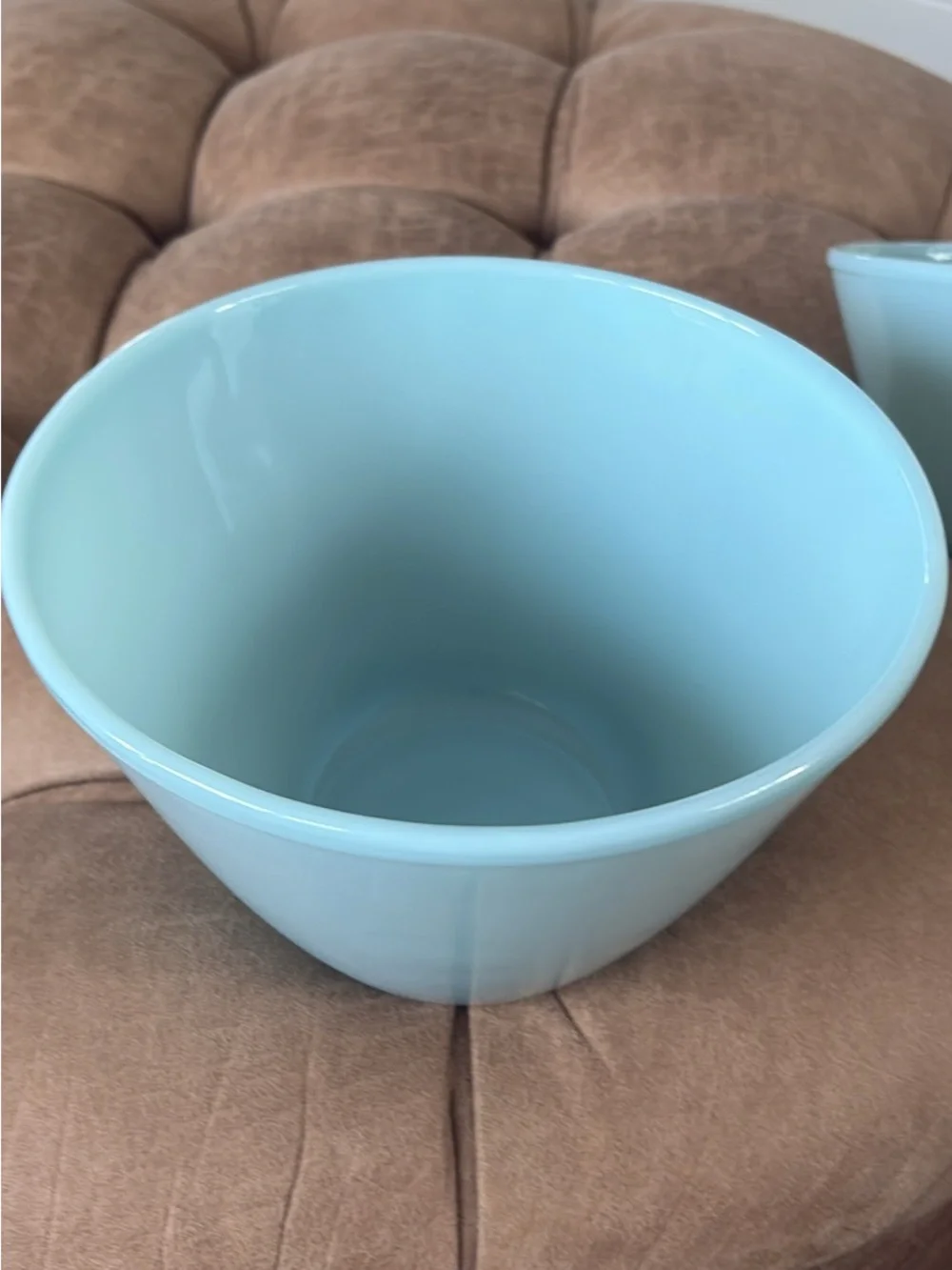 Vintage set of 3, Fire King Delphine blue mixing bowls